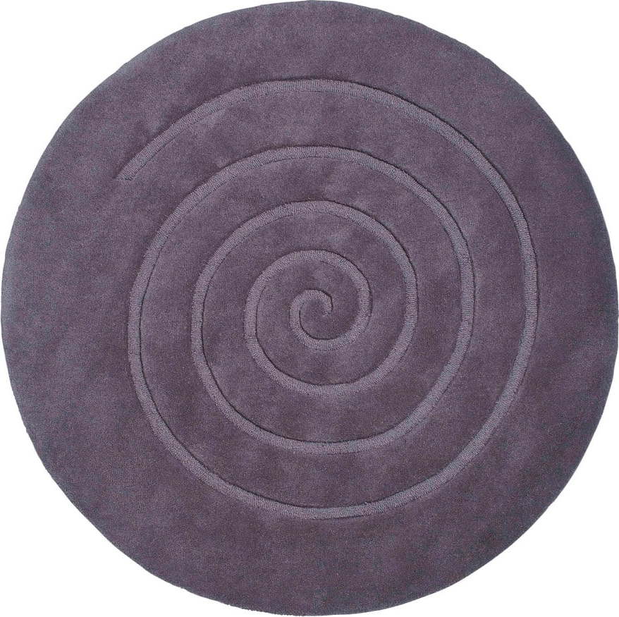 Šedý vlněný koberec Think Rugs Spiral