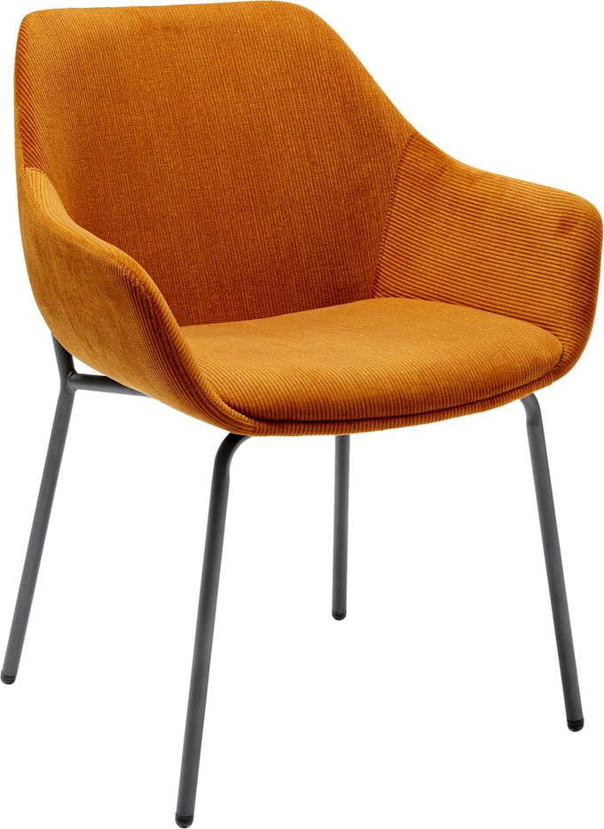 Set 2 oranžových sametových židlí s područkami Kare Design Avignon Kare Design