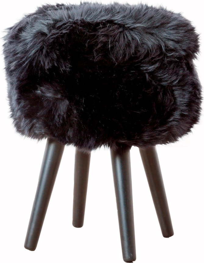 Stolička s černým sedákem z ovčí kožešiny Native Natural Black