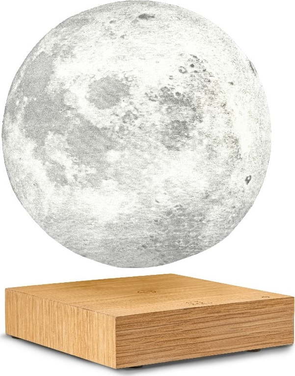 Stolní levitující lampa ve tvaru Měsíce Gingko Moon White Ash Gingko