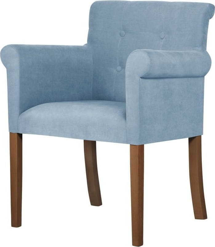 Světle modrá židle s tmavě hnědými nohami z bukového dřeva Ted Lapidus Maison Flacon Ted Lapidus Maison