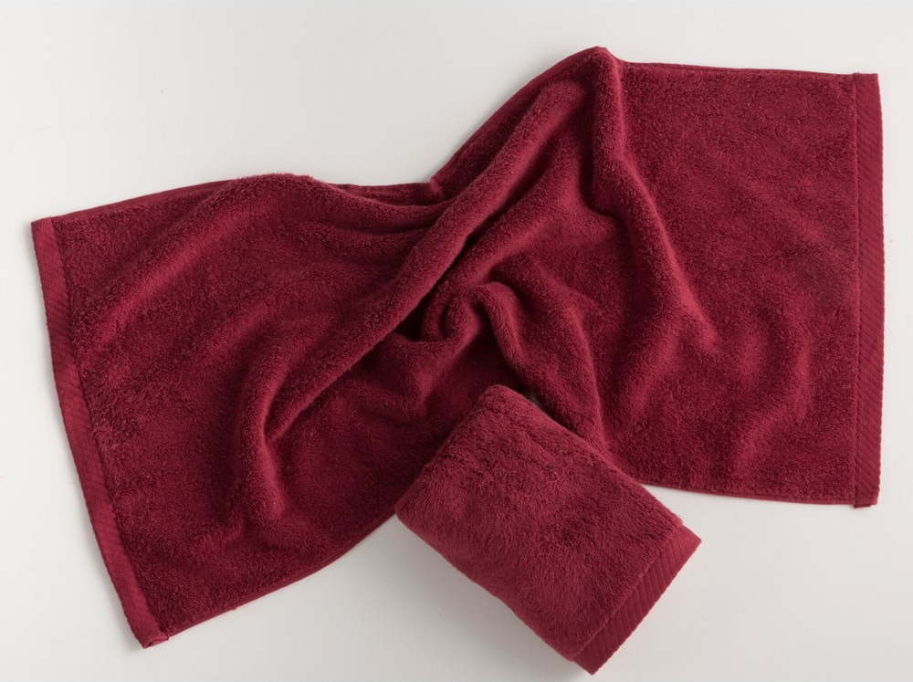 Tmavě červený bavlněný ručník El Delfin Lisa Coral