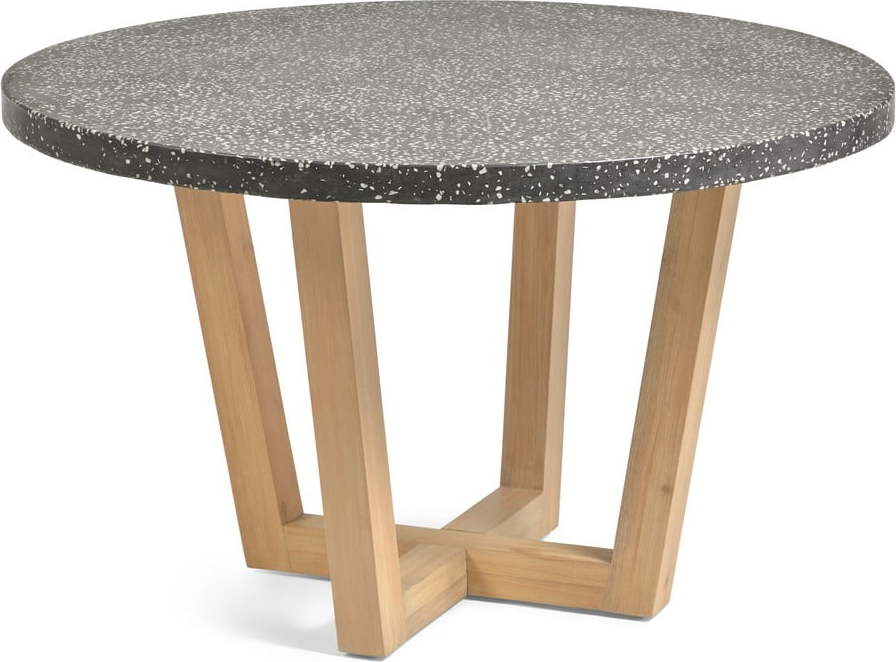 Tmavě šedý zahradní stůl s deskou z kamene La Forma Shanelle