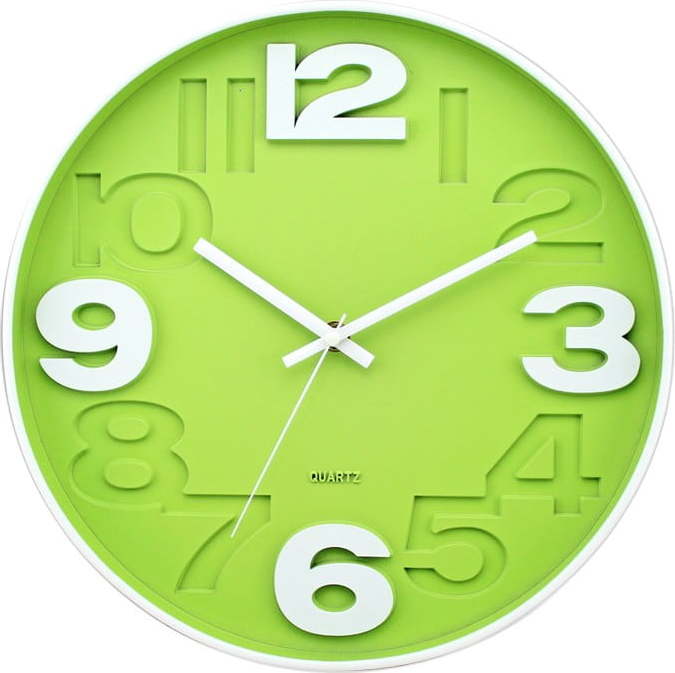 Zelené nástěnné hodiny Postershop Matt