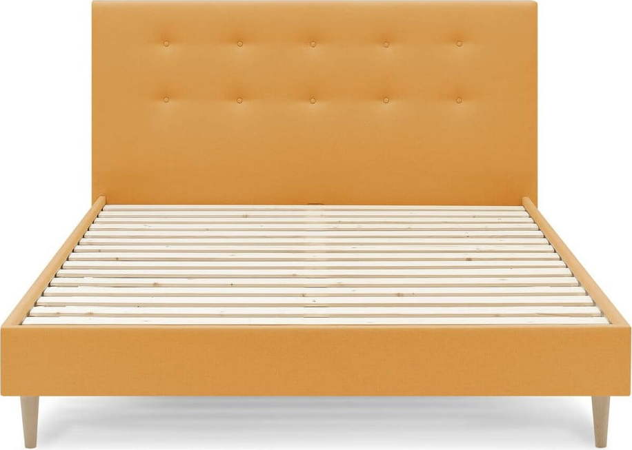 Žlutá dvoulůžková postel Bobochic Paris Rory Light. 160 x 200 cm Bobochic Paris