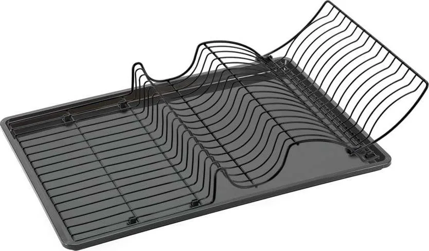 Antracitově šedý odkapávač z nerezové oceli Metaltex Lava