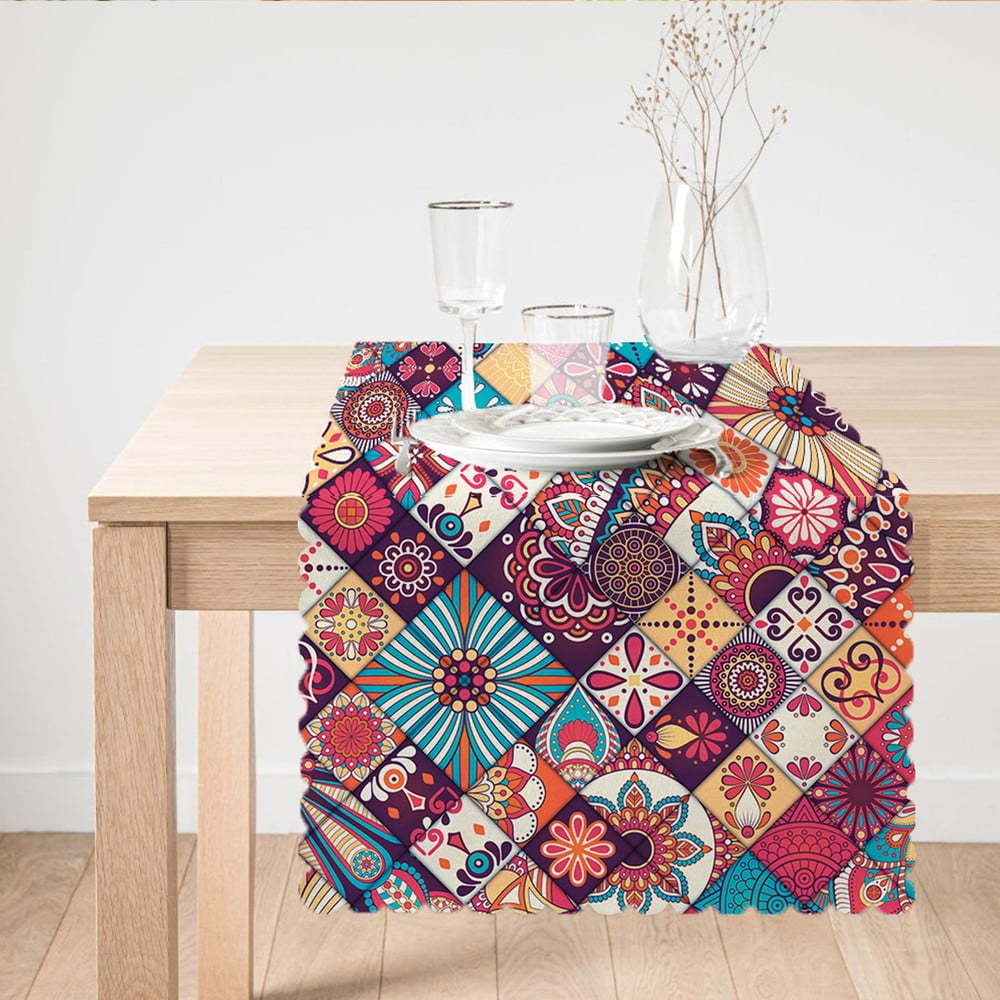 Běhoun na stůl Minimalist Cushion Covers Colorful Mandala