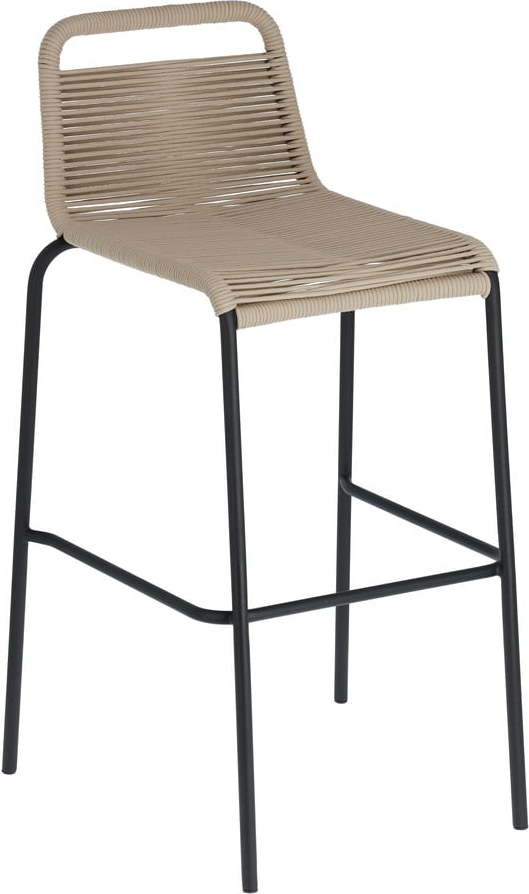 Béžová barová židle s ocelovou konstrukcí La Forma Glenville