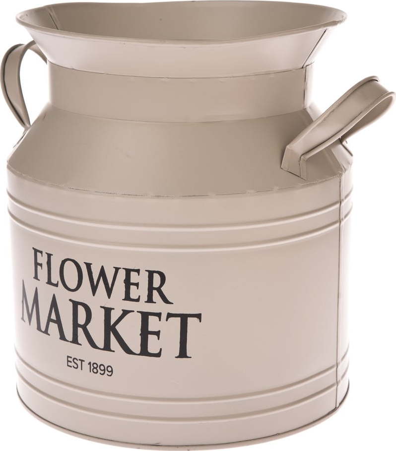 Béžový kovový květináč Dakls Flower Market