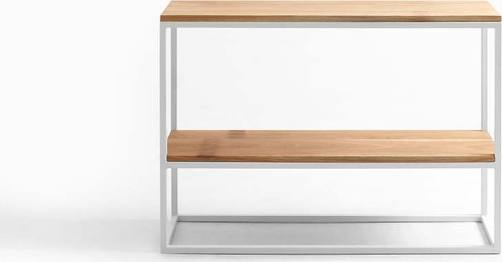 Bílý konzolový stolek z dubového dřeva Custom Form Julita Custom Form