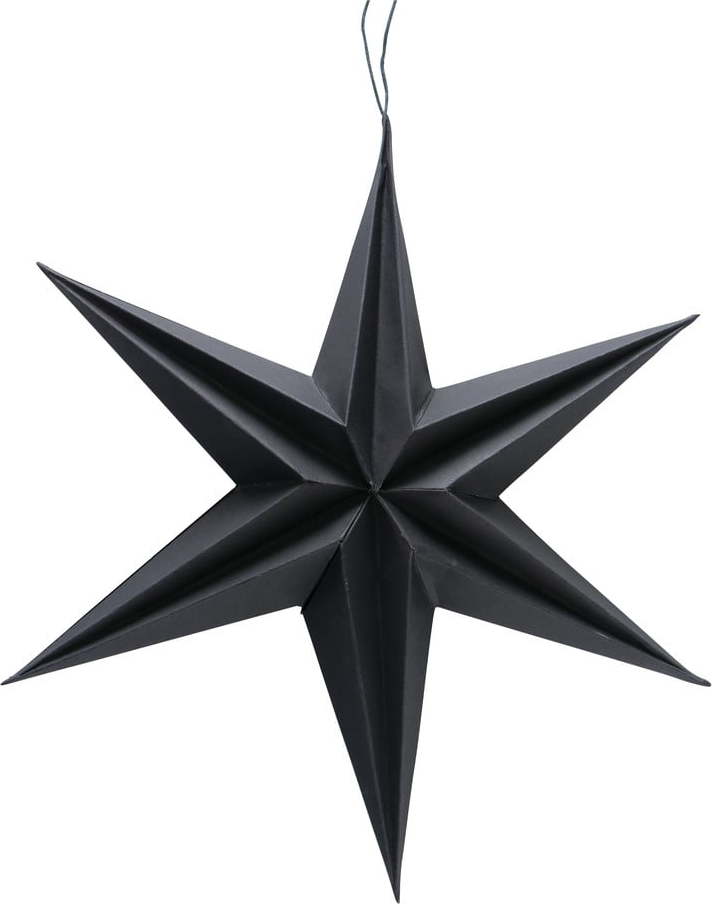 Černá vánoční papírová závěsná dekorace ve tvaru hvězdy Boltze Kassia