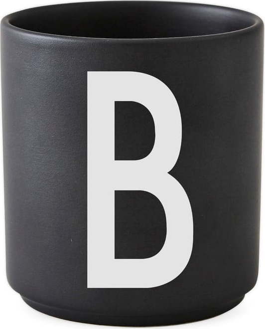 Černý porcelánový šálek Design Letters Alphabet B