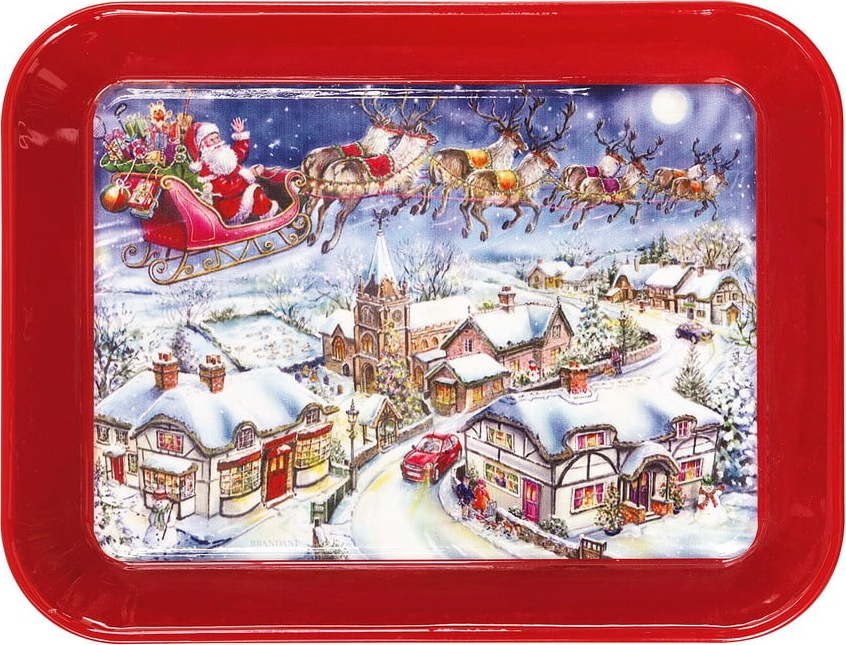 Červený podnos s vánočním motivem Brandani