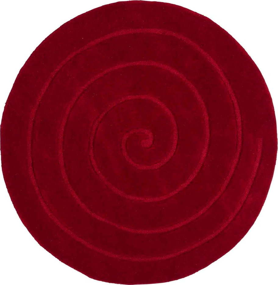 Červený vlněný koberec Think Rugs Spiral