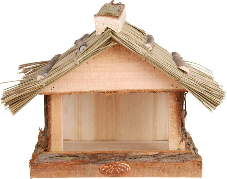 Dřevěné krmítko s doškovou střechou Esschert Design