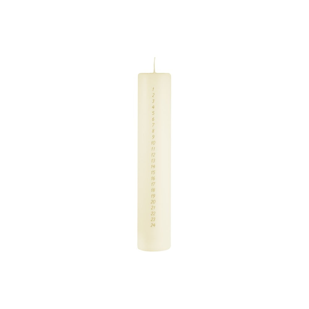 Krémově bílá adventní svíčka s čísly Unipar