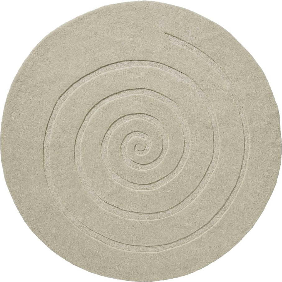 Krémový vlněný koberec Think Rugs Spiral