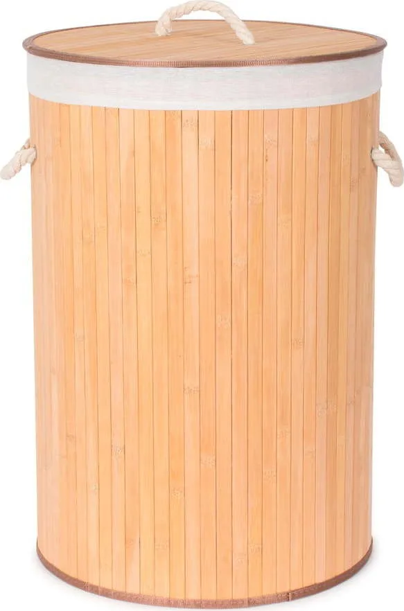 Kulatý bambusový koš na prádlo Compactor Round