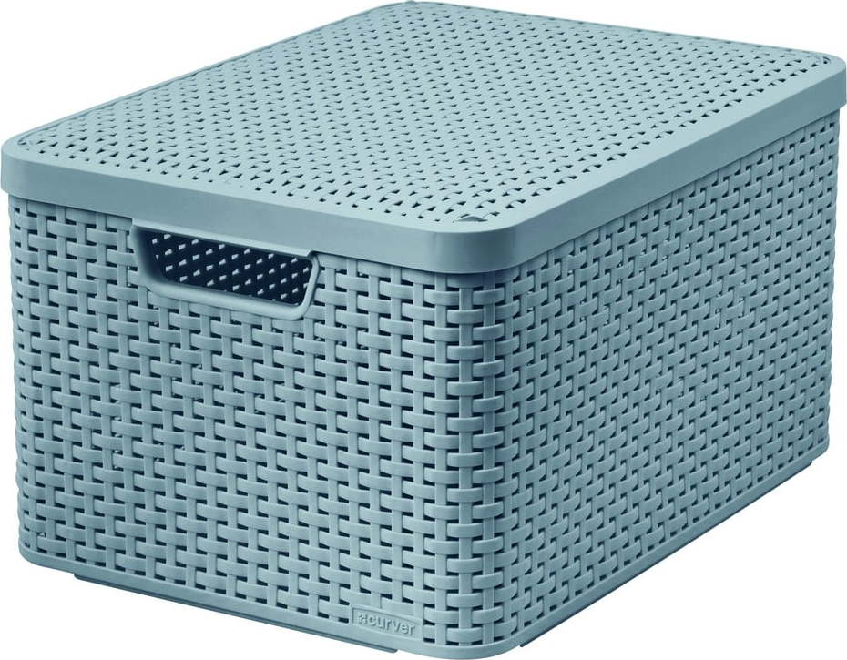 Modrý úložný box s víkem Curver Style