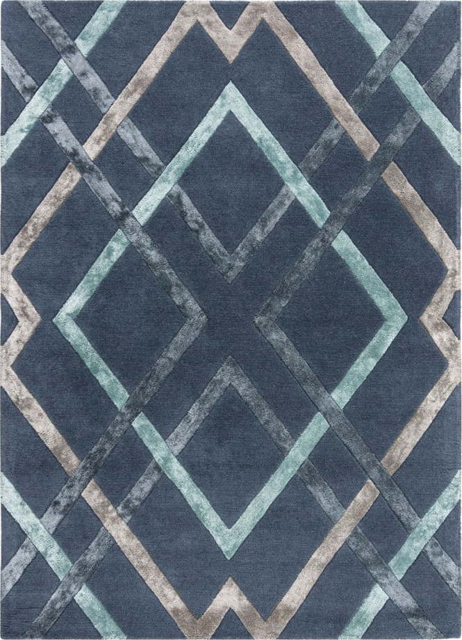 Modrý viskózový koberec Flair Rugs Trellis