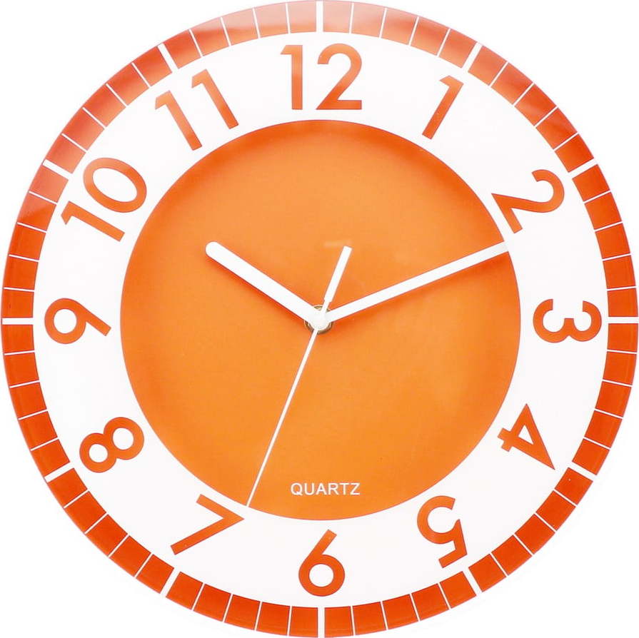 Oranžové nástěnné hodiny Postershop Moderna
