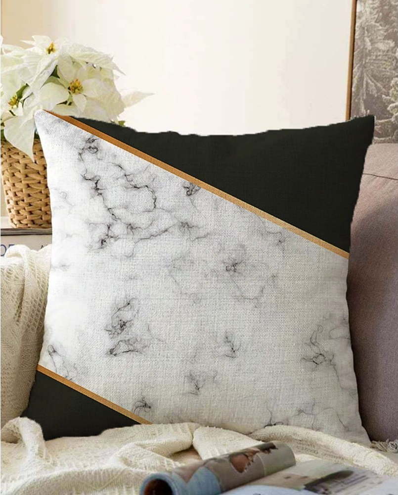 Povlak na polštář s příměsí bavlny Minimalist Cushion Covers Shadowy Marble