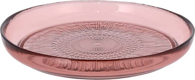 Růžový skleněný talíř Bitz Kusintha