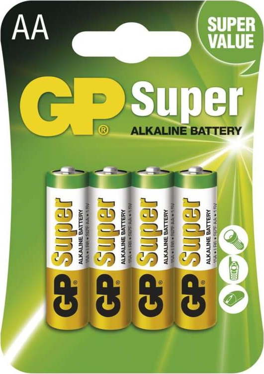 Sada 4 alkalických baterií EMOS GP Super AA Emos