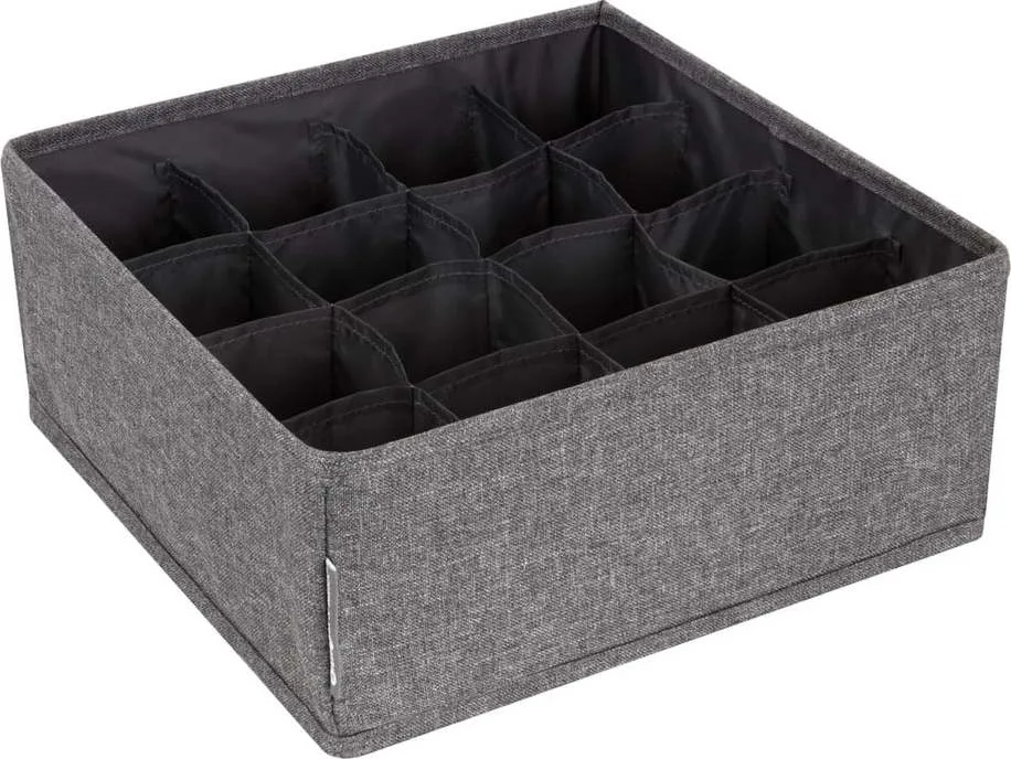 Šedý organizér do zásuvky s 16 přihrádkami Bigso Box of Sweden Drawer