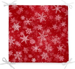 Vánoční podsedák s příměsí bavlny Minimalist Cushion Covers Blizzard