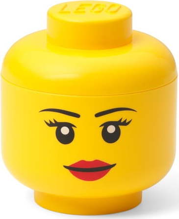 Žlutá úložná krabice ve tvaru hlavy LEGO® girl