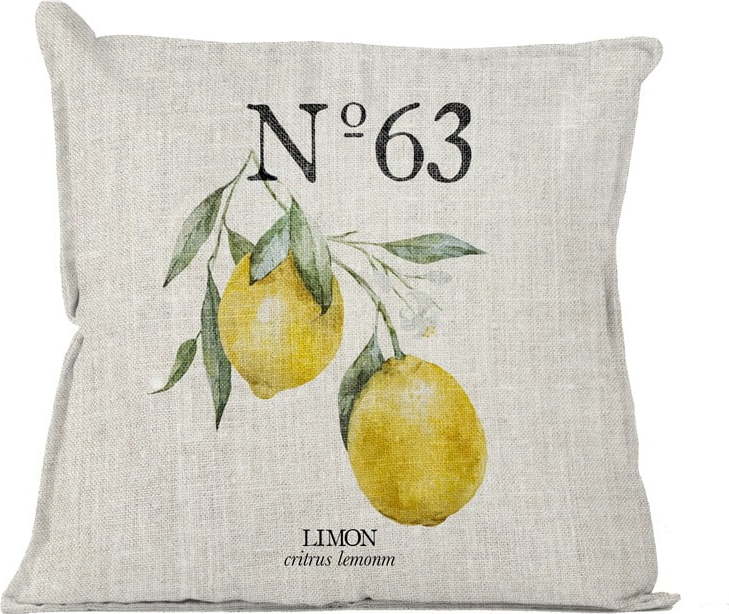 Žlutý dekorativní polštář Linen Couture Lino Lemons