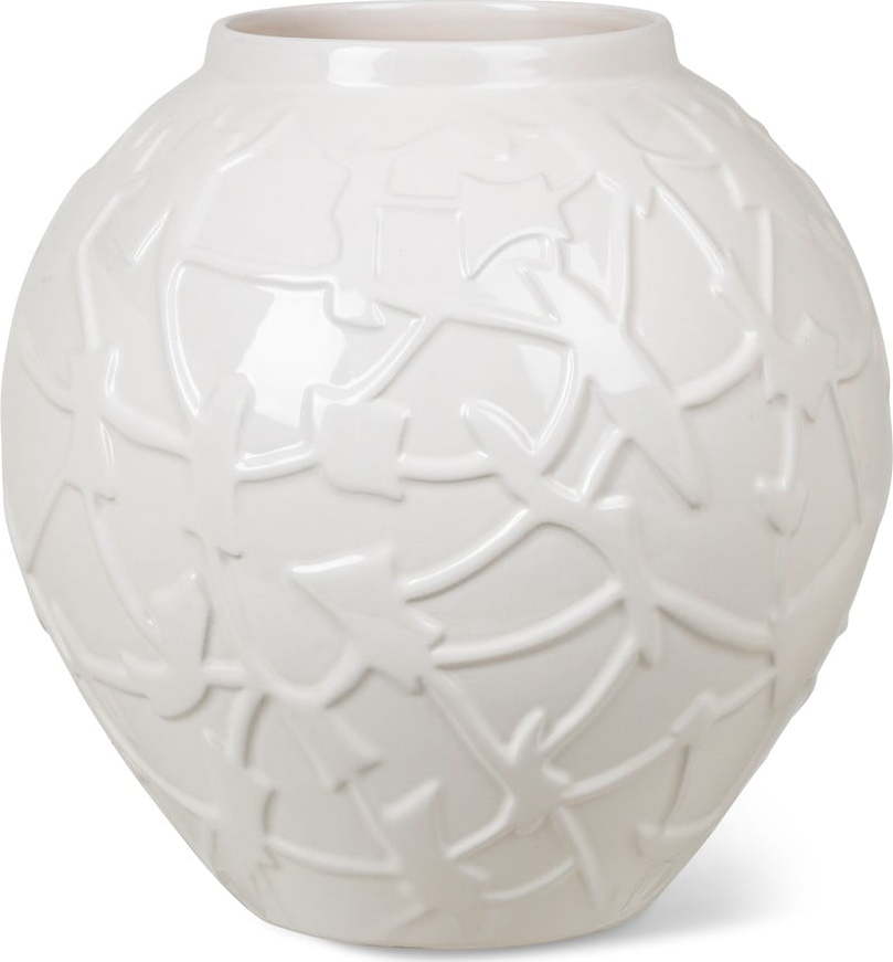 Bílá kameninová váza Kähler Design Relief