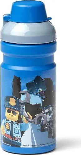Dětská modrá láhev na vodu LEGO® City, 390 ml