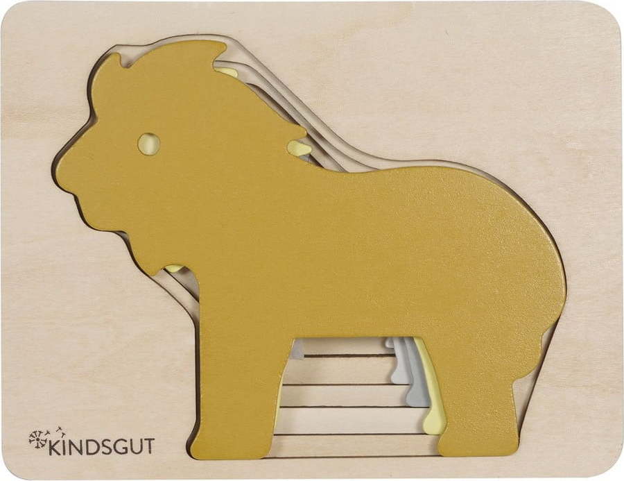 Dřevěné dětské puzzle Kindsgut Lion KINDSGUT