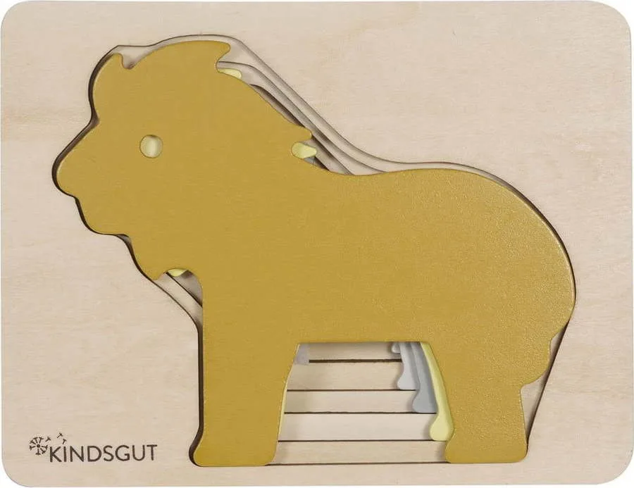 Dřevěné dětské puzzle Kindsgut Lion