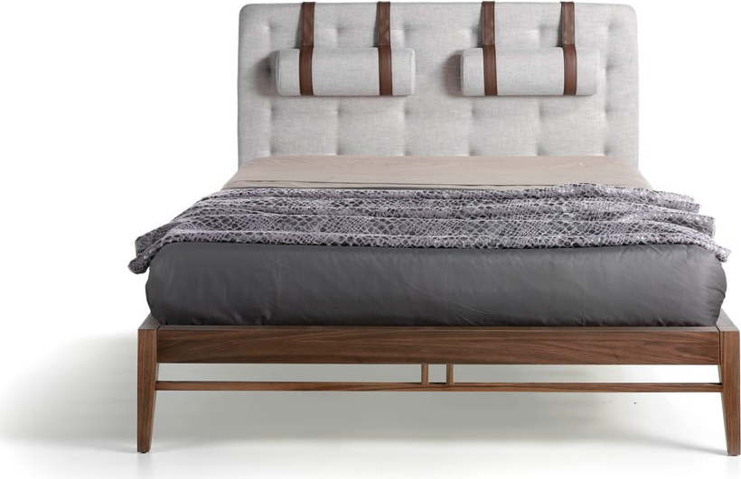 Dvoulůžková postel s nohami z ořechového dřeva Ángel Cerdá Olivia