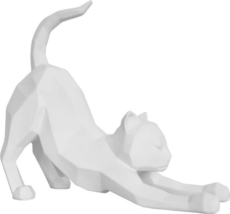 Matně bílá soška PT LIVING Origami Stretching Cat