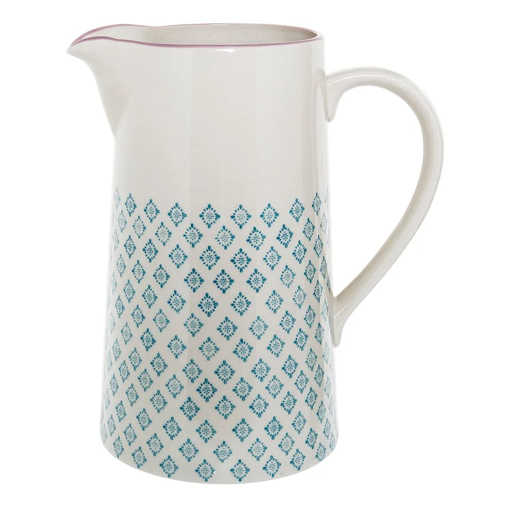 Modro-bílý kameninový džbán Bloomingville Patrizia, 2 l