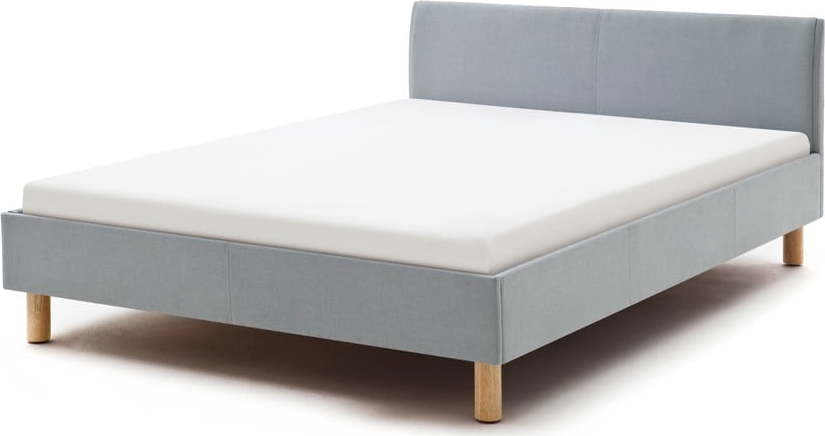 Modrošedá dvoulůžková postel Meise Möbel Malin