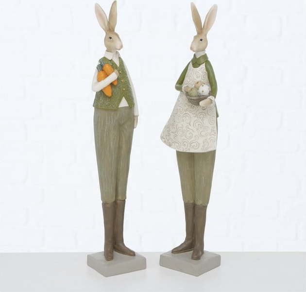 Sada 2 velikonočních dekorací Boltze Mr. & Mrs. Rabbit Boltze