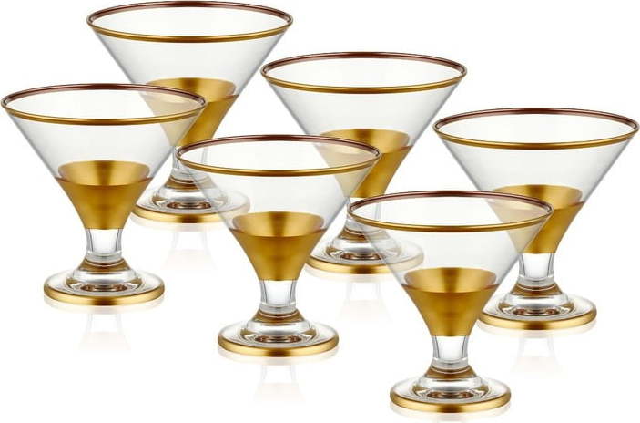 Sada 6 koktejlových skleniček Mia Glam Gold