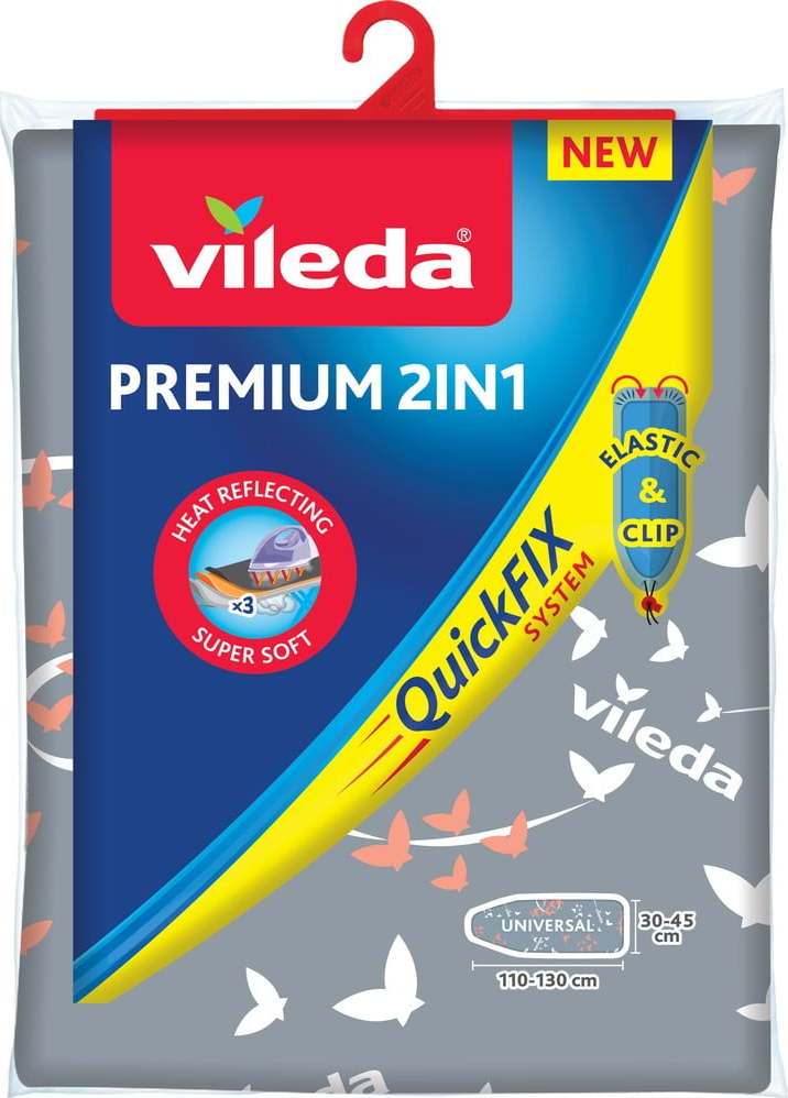 Šedý bavlněný potah na žehlicí prkno Vileda Premium Vileda