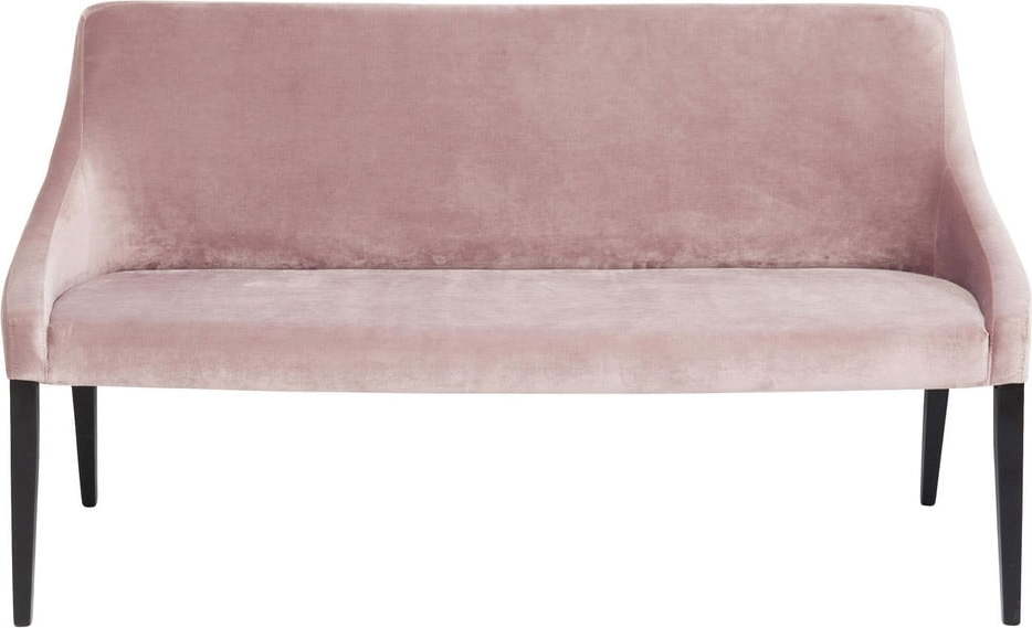 Světle růžová sametová lavice Kare Design Mode Kare Design