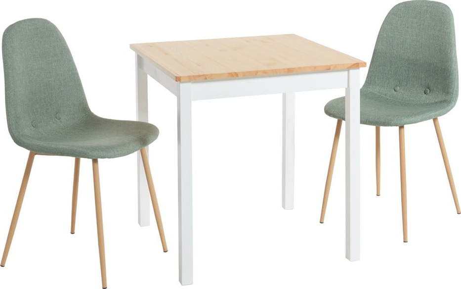 Zelený jídelní set loomi.design se stolem Sydney a židlemi Lissy loomi.design