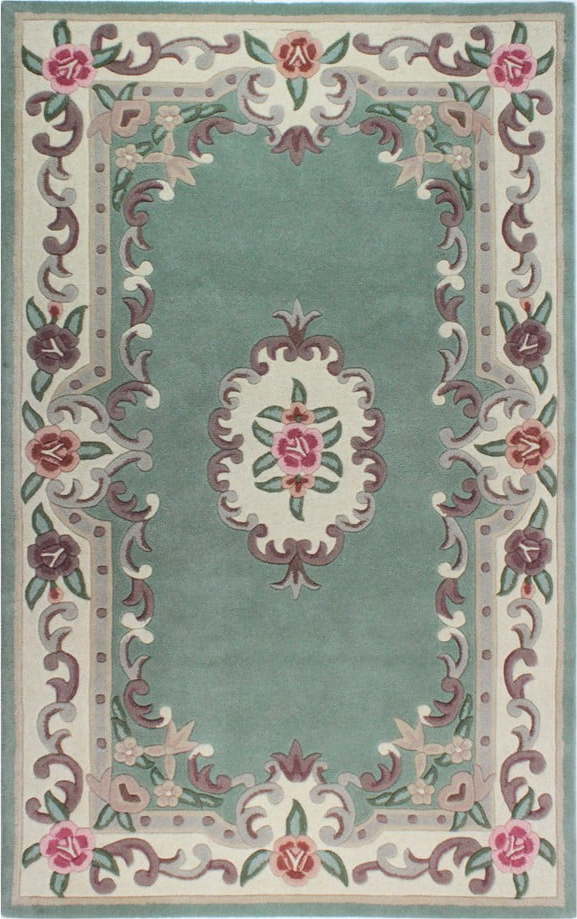 Zelený vlněný koberec Flair Rugs Aubusson