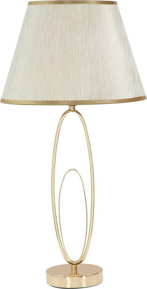Bílá stolní lampa s konstrukcí ve zlaté barvě Mauro Ferretti Glam Flush Mauro Ferretti