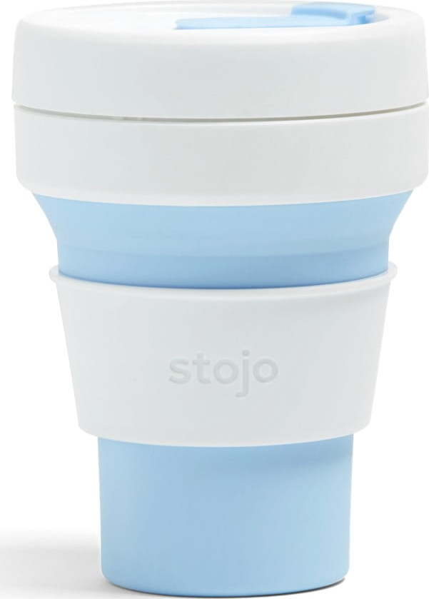 Bílo-modrý skládací termohrnek Stojo Pocket Cup Sky
