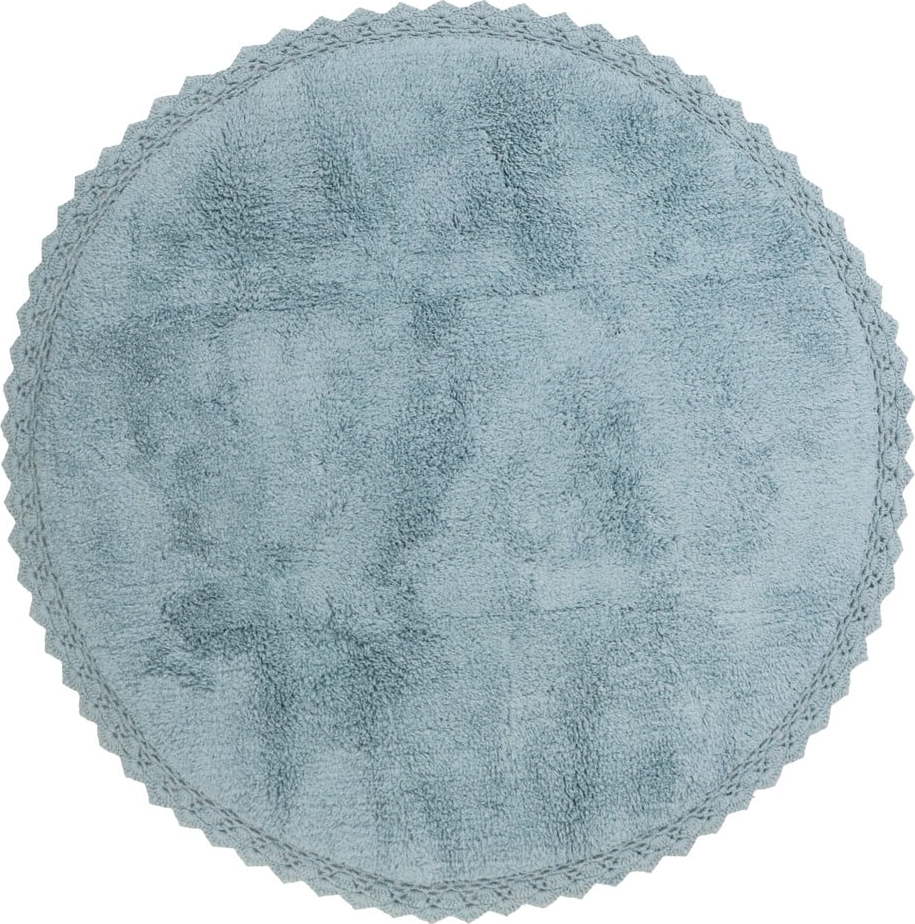 Modrý ručně vyrobený bavlněný koberec Nattiot Perla