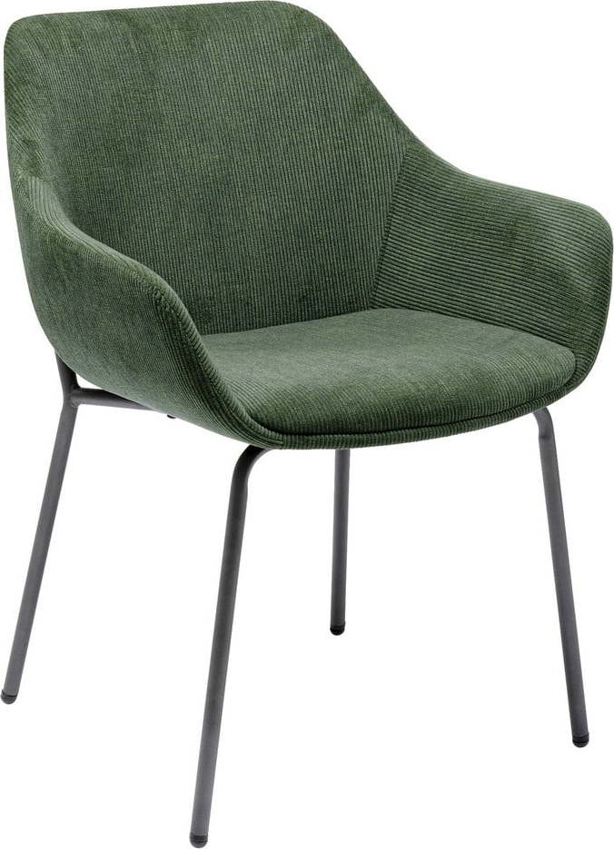 Set 2 zelených sametových židlí s područkami Kare Design Avignon Kare Design
